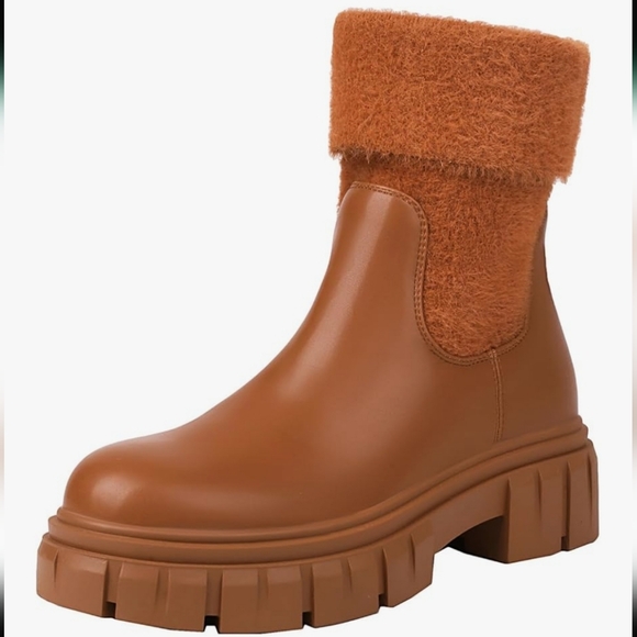 LOIRIT Women's Chelsea Chunky Heel Lug Sole Ankle Boots - NWOB - Picture 3 of 9